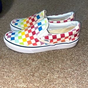 Rainbow checkered slip on Vans size 6.5 $20